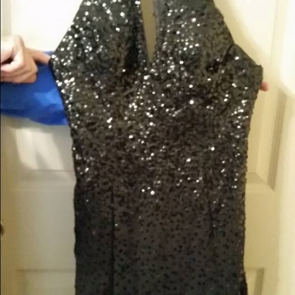 Short black sequin dress